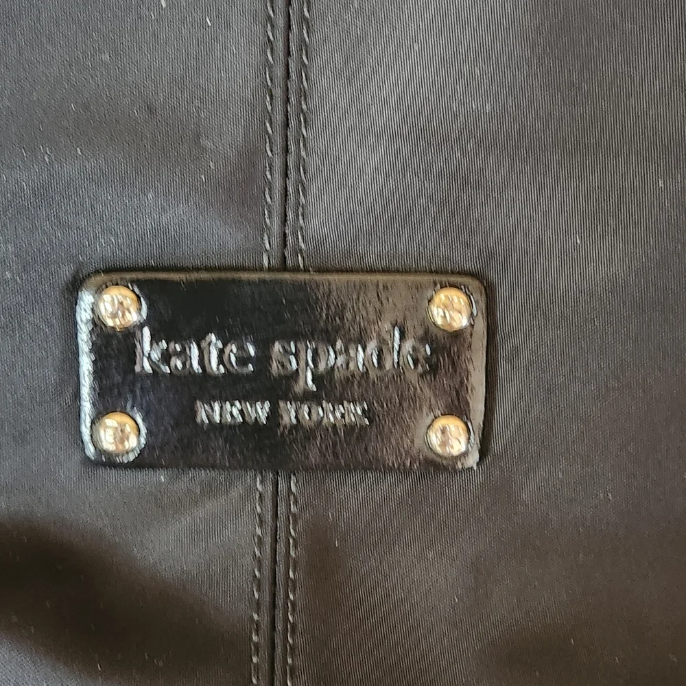 Kate Spade Diaper Bag Black With Black/ White Flower Lining W/Coin Purse